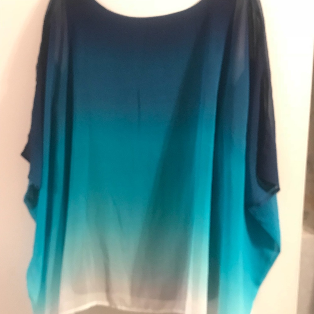 NWOT Lane Bryant Ombré blue blouse